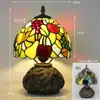 Nueva Lámpara de Mesa Tiffany Estilo Retro Americano Sala de Estar Estudio Lámparas Artesanales de Vidrio de Colores Pantalla de Lámpara Lámpara de Mesa Americana
