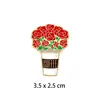 Insígnia de Metal Flor de Peônia Desenho Animado Moda Criativa Versátil Tulipa Girassol Broche Roupas Mochila Escolar Acessórios
