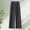 Pantalones estrechos de pierna ancha para mujer en acetato Tencel, pantalones casuales de pierna recta, nueva colección otoño 2026, con efecto de caída, hechos a medida