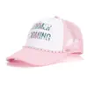 Gorra de Malla Transpirable Rosa para Niñas, Gorra de Béisbol con Visera para Deportes al Aire Libre con Bordado de Letra Personalizada, Gorra de Protección Solar para Niños