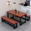 Restaurante Bar de Snacks Comida Rápida Combinación de Mesa y Silla Mesa Larga Simple Moderna Mesa de Comedor para Empleados de Restaurante Escuela de Negocios Fábrica