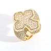 Anillo Hip Hop Europeo y Americano Personalidad Anillo Cruz Micro-incrustación T Cuadrado Zircón Anillo de Hombre Nicho Creativo Joyería Popular
