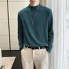 Nueva Camiseta Base Térmica de Color Sólido para Otoño para Hombre, Top Versátil de Alta Gama, Sudadera Camiseta Cálida de Moda