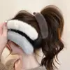Pinza de Pelo de Felpa con Estampado de Leopardo Estilo Coreano para Mujer, Pinza Banana para Cola de Caballo Alta, Pasador para Moño, Nuevo Accesorio de Pelo de Invierno