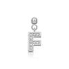 Andywen Plata S925 Accesorios de Letras Microincrustados Colgante de Letra Inglesa Simple y Versátil Pendientes Colgantes de 26 Letras