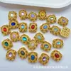 Caixa Mágica Quadrada Longa Cravejada de Diamantes Multi-Oito Furos Zircônio DIY Pulseira de Contas Feita à Mão Colar Joias de Liga Acessórios de Contas