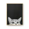 Pintura decorativa para quarto infantil imagem do núcleo pintura em tela pôster de impressão de gatinho de estimação fofo de desenho animado jogando basquete