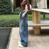 Jeans Retro Americanos Rasgados de Pierna Curva Diseño de Principios de Otoño Invierno Pierna Ancha Sueltos Adelgazantes Pantalones de Pierna Ancha