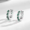 Pendientes de Lujo Ligero con Microincrustaciones de Circonita y Diamante Verde Cuadrado en Escalera Moda Europea y Americana Elegantes Elegantes Elegantes Elegantes Moda Retro Pendientes Versátiles