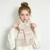 Bufanda de Color Sólido Chal de Imitación Cachemir Bufanda de Invierno para Mujer Otoño e Invierno Estilo Coreano Bufanda Blanca de Mohair