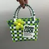 Bolso de Mano Tejido de Plástico Personalizado Cesta Tejida de Plástico Cesta de Regalo DIY Bolso de Calle del Pequeño Libro Rojo