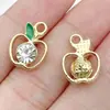 Bestseller transfronterizo DIY fruta esmalte aleación aleación de zinc rhinestone hueco manzana colgante pulsera pendientes collar accesorios de joyería
