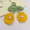Colgante Redondo de Flor al por Mayor Flor de Lana Tejida a Crochet Flor Pequeña de Cinco Pétalos Accesorios para Ropa Accesorios Encaje Tejido a Mano