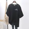 Camiseta de manga corta holgada de algodón puro para mujer, estilo coreano, moderna para primavera y verano, nuevo top de manga media de longitud media, blanco de moda