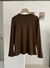 KEKEZOON 2026 Otoño/Invierno Nuevo Estilo Coreano Básico Cuello Redondo Color Sólido Doble Cara Forro Polar Manga Larga Camiseta Básica 8798