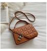 Bolsa 2021 nova moda textura de losango bolsa de ombro portátil estilo western transversal versátil fecho ins bolsa quadrada pequena