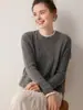Suéter de malha feminino gola redonda outono e inverno 100% cashmere solto trançado em blocos de cor gola redonda versátil slim-fit pulôver manga longa