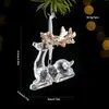 Nova decoração de Natal: pingentes transparentes de cristal de gelo com lantejoulas, flocos de neve, borboletas, renas ornamentos, decorações de árvore de Natal