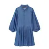Z Comércio Exterior Transfronteiriço Atacado 2026 Novo Estilo Europeu e Americano Moda Casual Feminina Manga Bufante Bainha de Saia Evasê Vestido