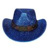 Cross-border Novo Glitter Chapéu De Cowboy Halloween Preto Ouro Prata EVA Composto Chapéu De Cowboy Cabeça De Gado Acessórios