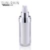 Fornecimento de Fábrica Frasco de Essência para Creme para Olhos Cilíndrico Esguio Branco Pérola Frasco Cosmético Frasco para Loção Essência 15-120ml