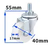 Venta Directa de Fábrica Rueda Giratoria Ligera 1.0 pulgada-3 pulgadas Muebles Rueda Blanca de PP Estante de Almacenamiento Rueda Silenciosa Rueda para Estante Industrial