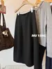 Saia de Lã Midi Elegante, Emagrecedora, Estilo Botão, Retro Coreana de Alta Qualidade para Mulheres no Inverno