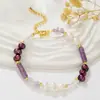 Pulsera Collar de Amatista Natural Perla de Agua Dulce Set de Joyería con Cuentas Irregulares Nuevo Estilo Chino Claro y Elegante