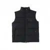 Fornecimento Exclusivo Transfronteiriço de Colete Quente Sleeveless com Logo de Cavalo Bordado em Patchwork, Colete Casual Espesso de Inverno com Zíper
