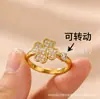 Anel de Prata Tailandês Rotativo para Alívio da Ansiedade, Anel de Contas da Sorte em Camadas Múltiplas, Presente de Moda Estilo Coreano Auspicioso para Melhores Amigos