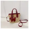 Bolso de mano mullido de otoño e invierno para mujer, nuevo y elegante bolso de hombro color block 2026, bolso versátil cruzado y de mano
