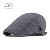 Sombrero de Estilo Étnico para Mujer Primavera y Verano Nueva Llegada Boina Rayada Gorra Casual Retro Británica Gorra Delantera Tendencia para Hombre