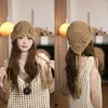 Gorro de Punto Rojo con Borla Floral para Viajes en el Oeste de Sichuan para Mujer, Gorro de Lana de Estilo Étnico Hueco para Otoño e Invierno con Protección para los Oídos, Gorro de Tejer
