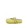 Sandálias Birkenstock femininas de linho para o verão de 2026, modelo novo com aumento interno de altura, bico fechado, recortadas, tamancos de calçar