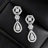 Pendientes de Zirconia Resistentes de Lujo Ligero Pendientes Pequeños Versátiles Hexagonales Pendientes para Damas Regalo Romántico E061