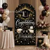 Amazon Xiyin Novo Fundo Arqueado Preto Dourado para Festa de Formatura Chapéu de Solteiro Fundo Arqueado com Estampa de Céu Estrelado