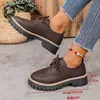 Zapatos de cuero para mujer de punta redonda, talla grande, transfronterizos, temporada primavera/otoño 2026, moda europea y americana, mocasines con plataforma de aumento de altura, en stock