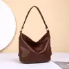 Bolso cruzado de cuero genuino para mujer de importación, bolso tote cruzado vintage, bolso de hombro para axila de piel de vaca de capa superior de gran capacidad, bolso de mano para mujer