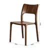 Silla Shuke de nogal negro norteamericano, silla de comedor de madera maciza totalmente ensamblada con espiga y mortaja, silla de escritorio estilo hogar nórdico con respaldo, simple y moderna