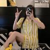 Good Dream Verão Novo Cardigã Estilo Coreano Pijama Feminino Solto ins Pijama Meninas Simples Manga Curta Shorts Casa