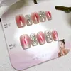 Pegatinas para uñas estilo ojo de gato color rosa rubor personalizadas con ojos de diablo, disponibles en 10 piezas, con pedrería en forma de corazón y diseñadas para una fácil aplicación