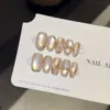 [Café Tingido com Champagne] Âmbar Manchadado Estilo Ins Unhas Vestíveis Feitas à Mão Curto Outono e Inverno Patches de Manicure Unhas Postiças