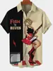 Camisa Criativa Elemento Cruzado Nova 2025 Estampa Digital 3D Camisa Tendência Solta de Manga Curta Top Masculino