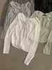 Fábrica de Suéteres Dalan Source Modelo Nuevo 2026 Suéter de Punto de Manga Larga para Mujer con Espalda Calada, Camiseta Básica Versátil Adelgazante