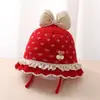 Gorro de Bebé Otoño Niños Gorro de Lana para Niños Bebé Niña Gorro de Pescador para Bebé Gorro de Lana Tejido Cálido para Bebé Gorro de Princesa Invierno Lindo
