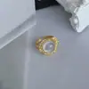 Anillos de Lujo Ligero Transfronterizos Estilo Hada para Mujeres, Anillos de Diseño de Nicho Únicos y de Moda, Anillos Versátiles de Dulces con Perlas, Anillos de Moda