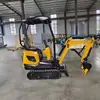 Mini Escavadeira de Esteira para Fazendas Agrícolas Domésticas, Mini Escavadeira para Espalhar Esterco, Máquina Multifuncional Tipo Esteira com Gancho