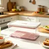 Caixa Plástica para Armazenamento de Alimentos Mais Vendida no Exterior com Cesta Drenante Grande, Selada e Conserva Frescor, Formato Quadrado, Caixa Portátil para Armazenamento na Geladeira