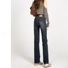 Jeans Cigarrillo Negros de Cintura Alta para Mujer, Otoño e Invierno 2025 Nuevo Adelgazante Holgado Forrado con Vellón Petite Estrecho Recto
