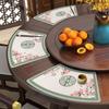 Novo Tapete Redondo Grande para Mesa de Restaurante Estilo Chinês, Formato de Leque, Isolante Térmico, Não Risca, Porta-copos, Tapete para Mesa de Jantar de Hotel